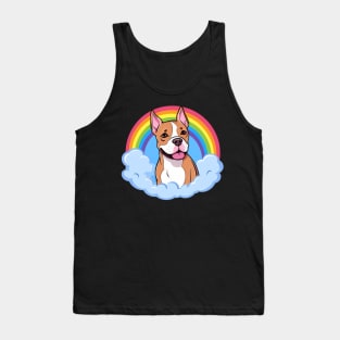 Cute American Staffordshire Terrier Amstaff Rainbow Cloud Tank Top